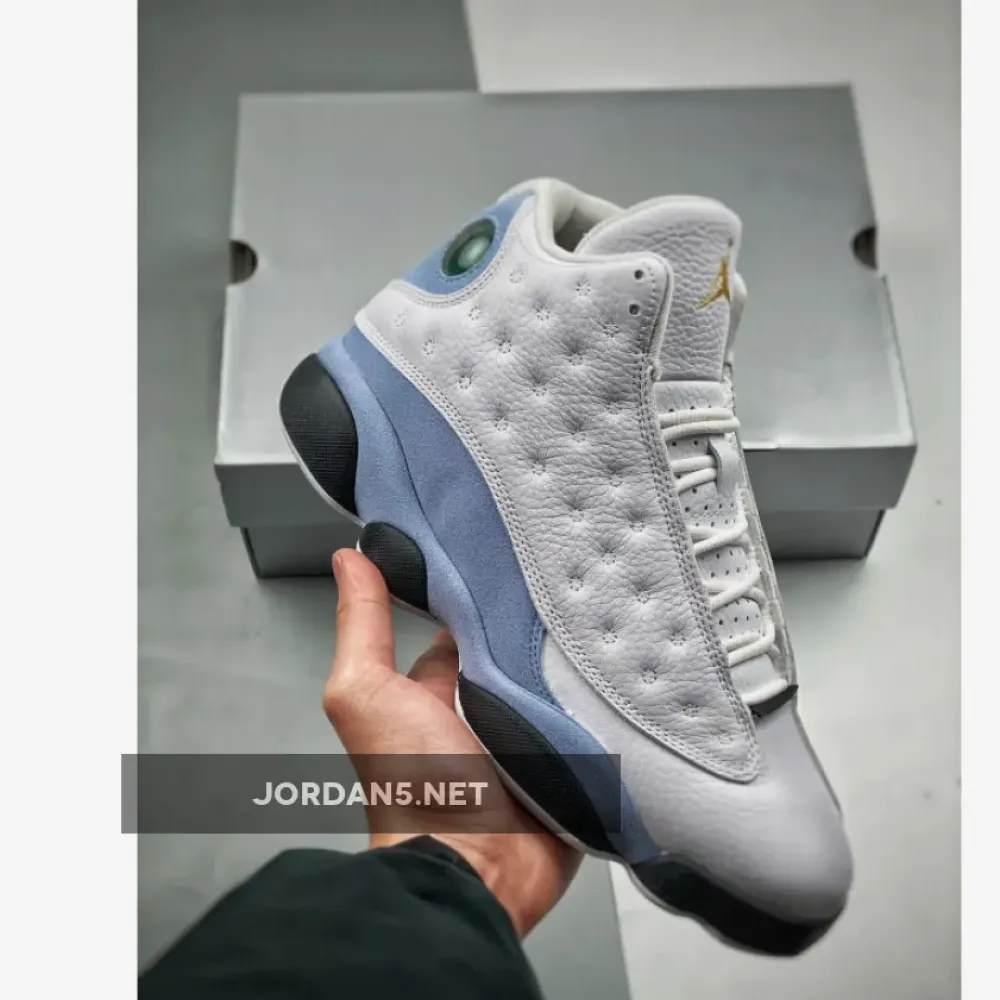 Air Jordan 13 White/Yellow Ochre-Blue Grey-Black  414571-170