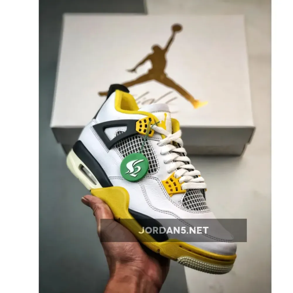 Air Jordan 4 White/Coconut Milk-Vivid Sulfur  AQ9129-101