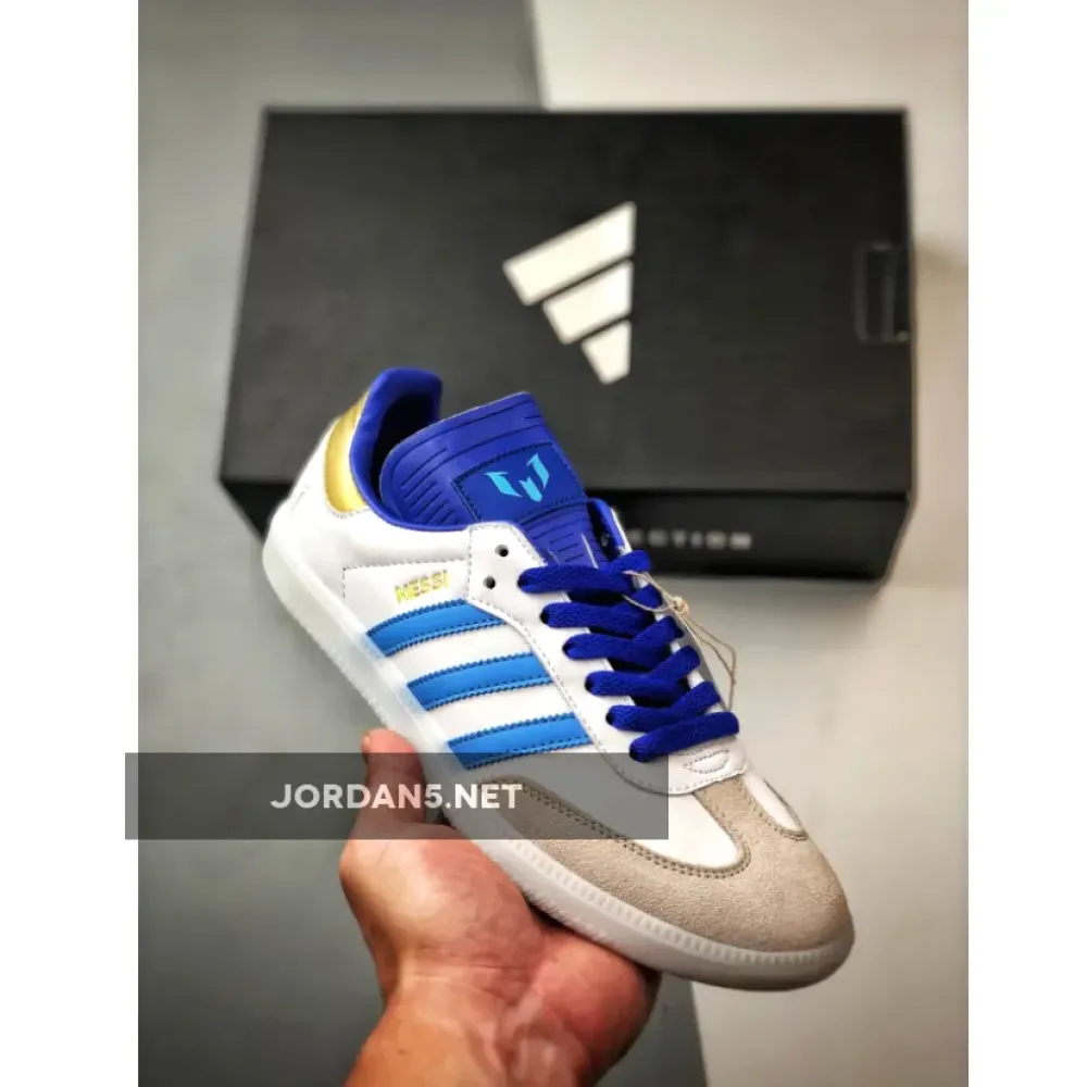Lionel Messi x adidas Samba “Argentina” White/Lucid Blue  ID3550