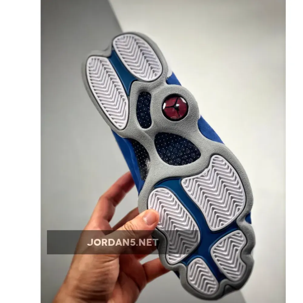 Air Jordan 13 White/Fire Red-French Blue-Light Steel Grey  414571-164