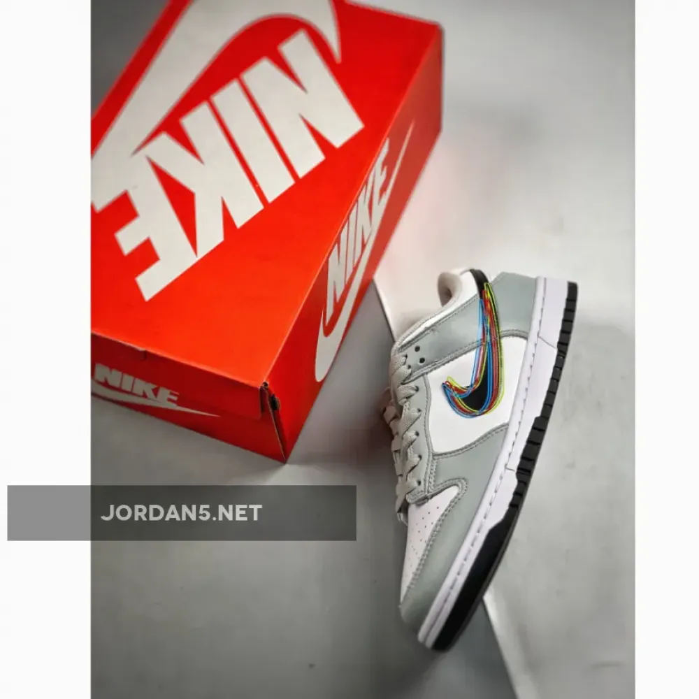 Nike Dunk Low 3D Swoosh White Grey  DV6482-100