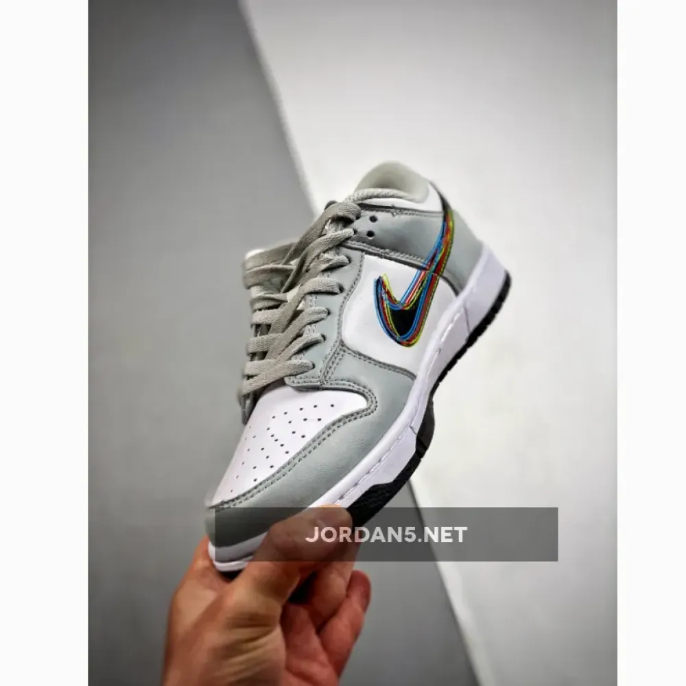 Nike Dunk Low 3D Swoosh White Grey  DV6482-100