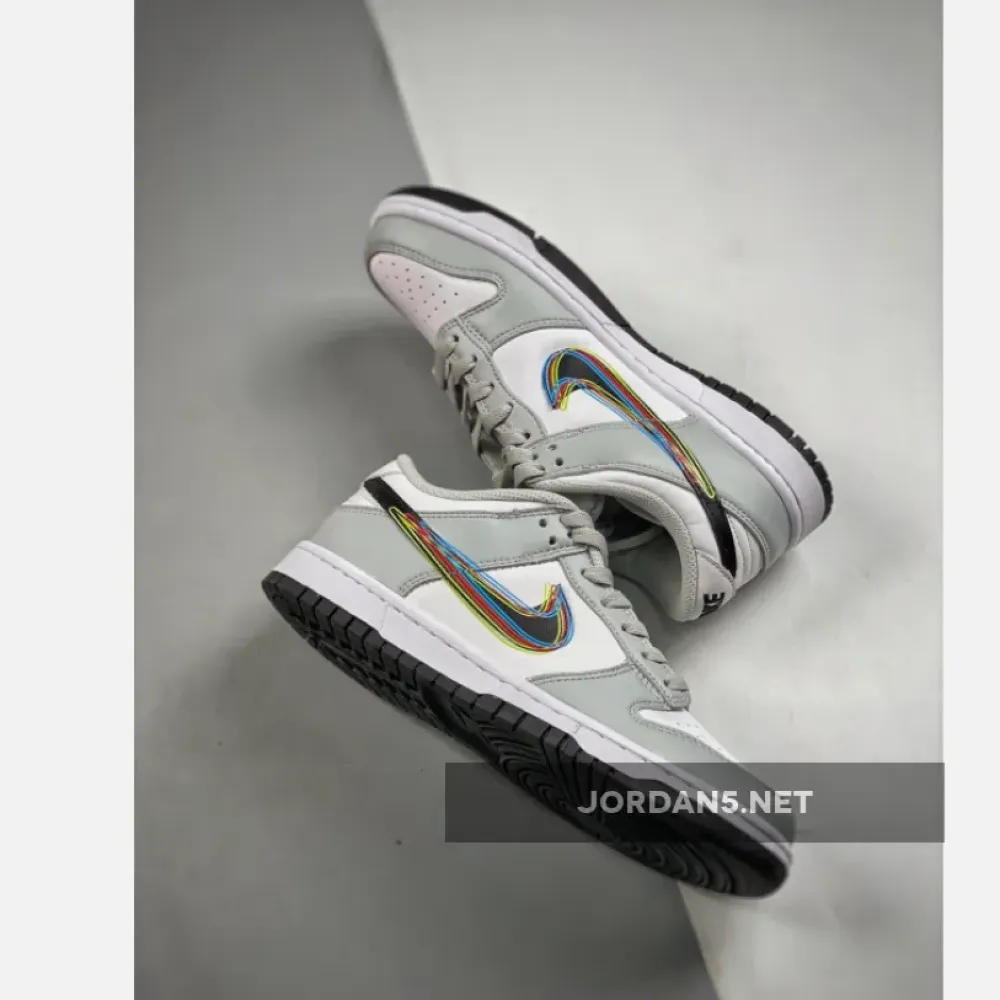 Nike Dunk Low 3D Swoosh White Grey  DV6482-100