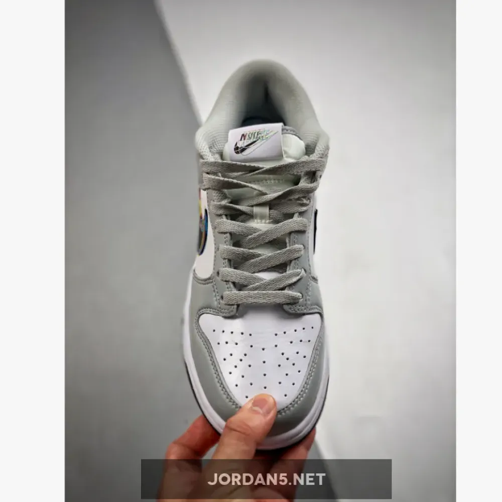 Nike Dunk Low 3D Swoosh White Grey  DV6482-100