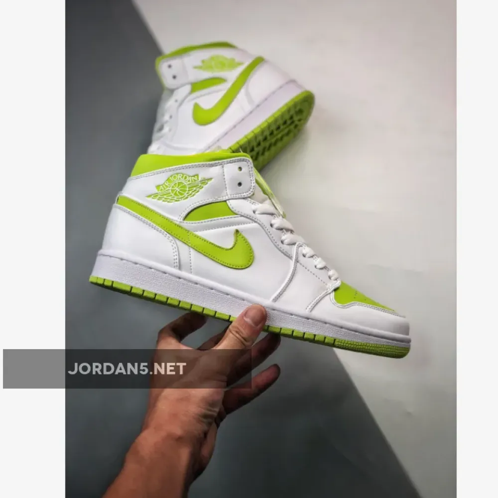 Air Jordan 1 Mid White/Lime  BQ6472-131