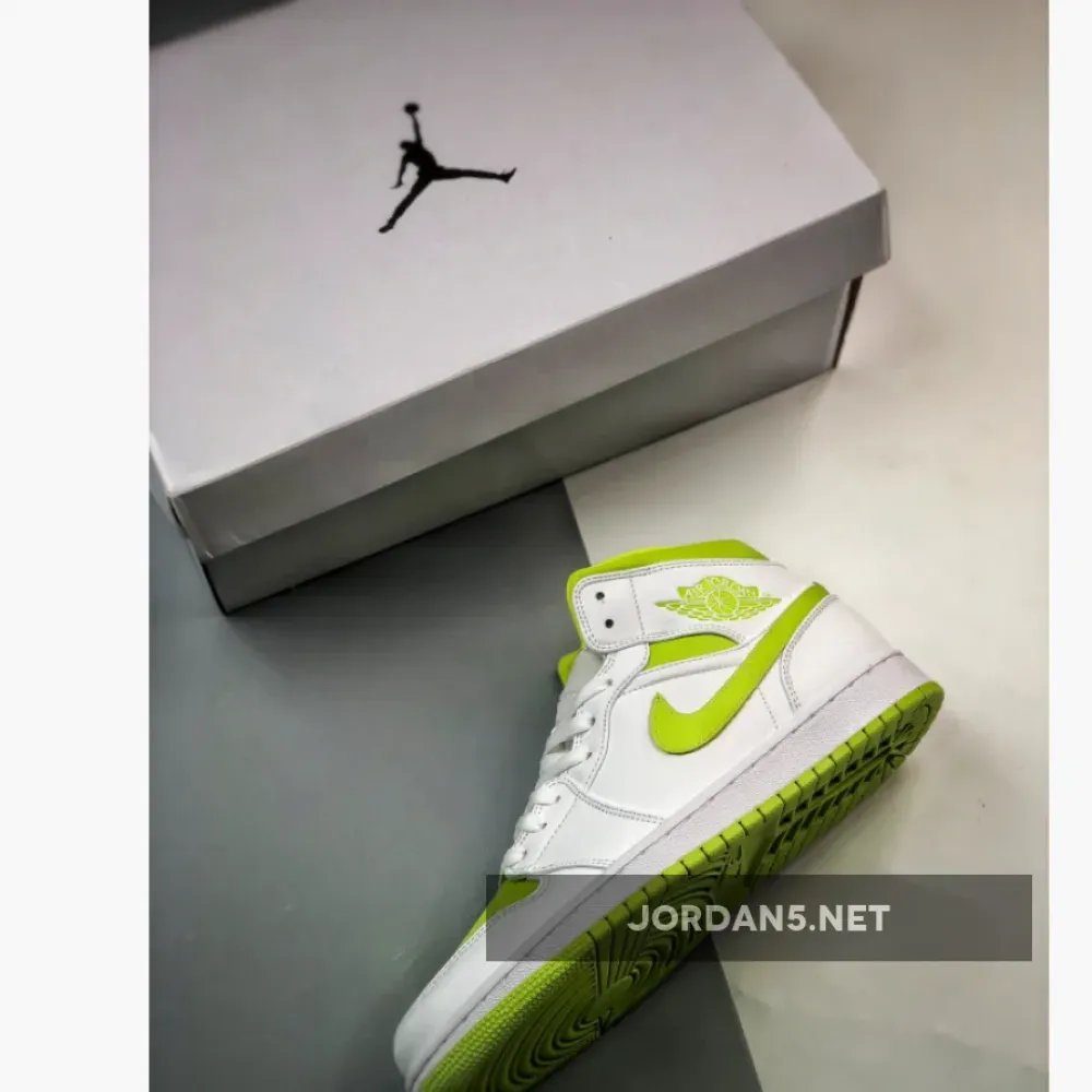 Air Jordan 1 Mid White/Lime  BQ6472-131