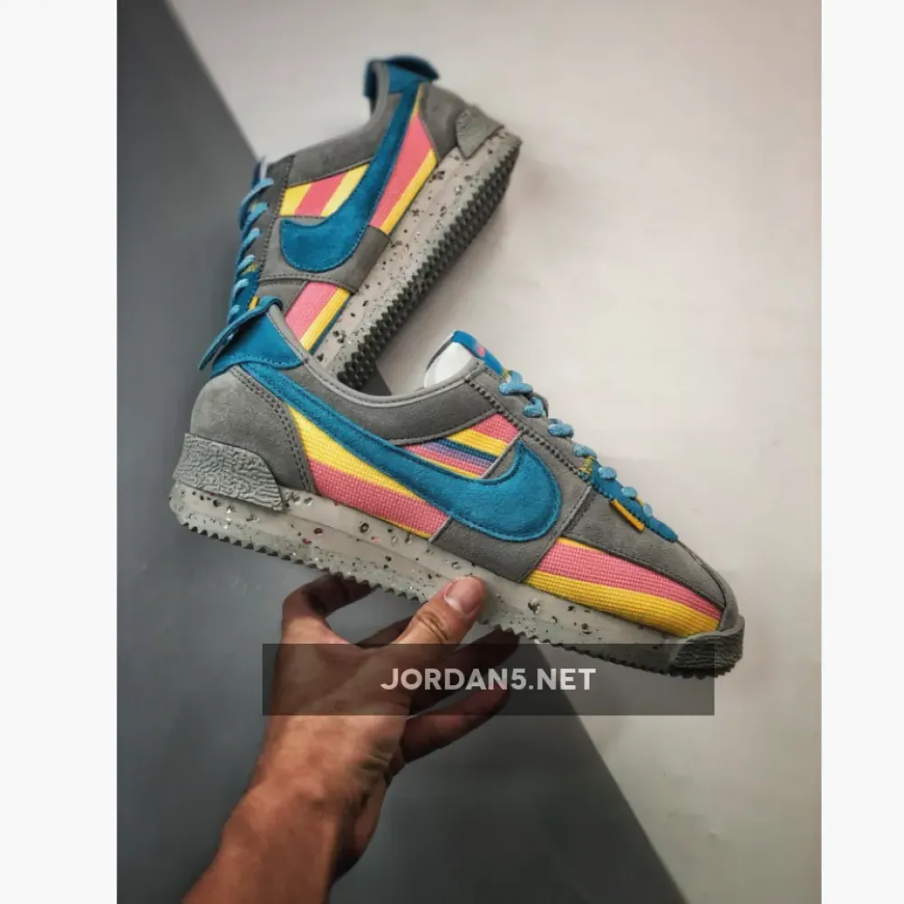 Union X Nike Cortez Blue/Pink-Yellow-Grey  DR1413-002