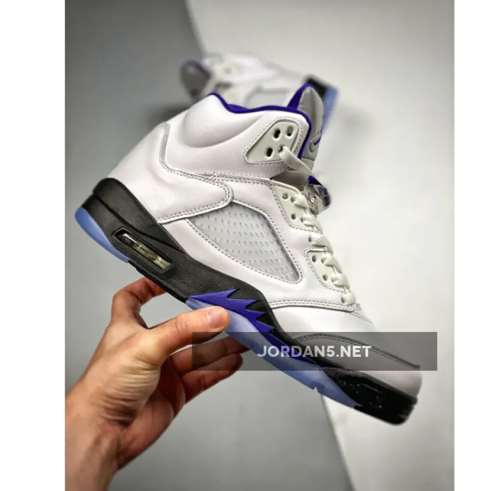 Air Jordan 5 White/Dark Concord-Black
