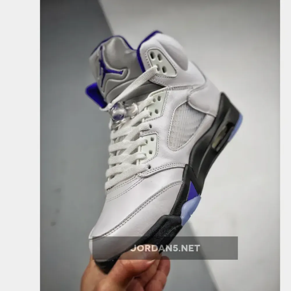 Air Jordan 5 White/Dark Concord-Black