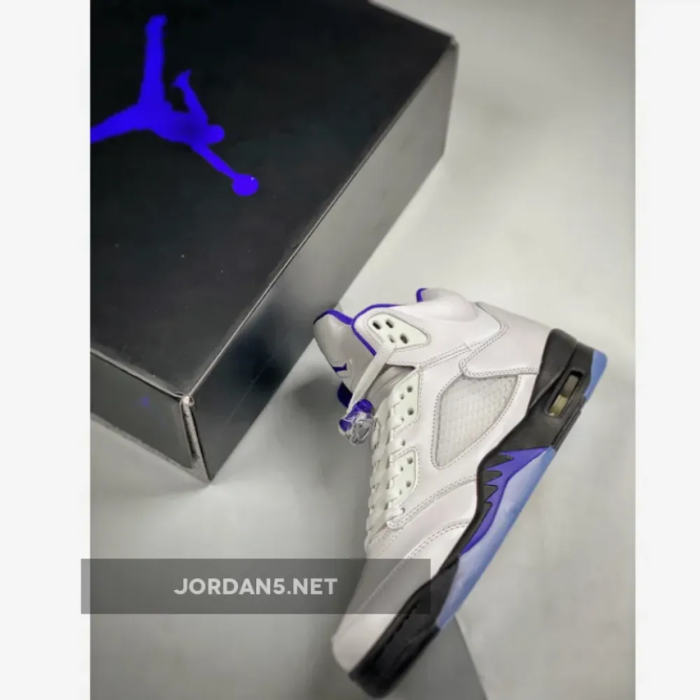 Air Jordan 5 White/Dark Concord-Black