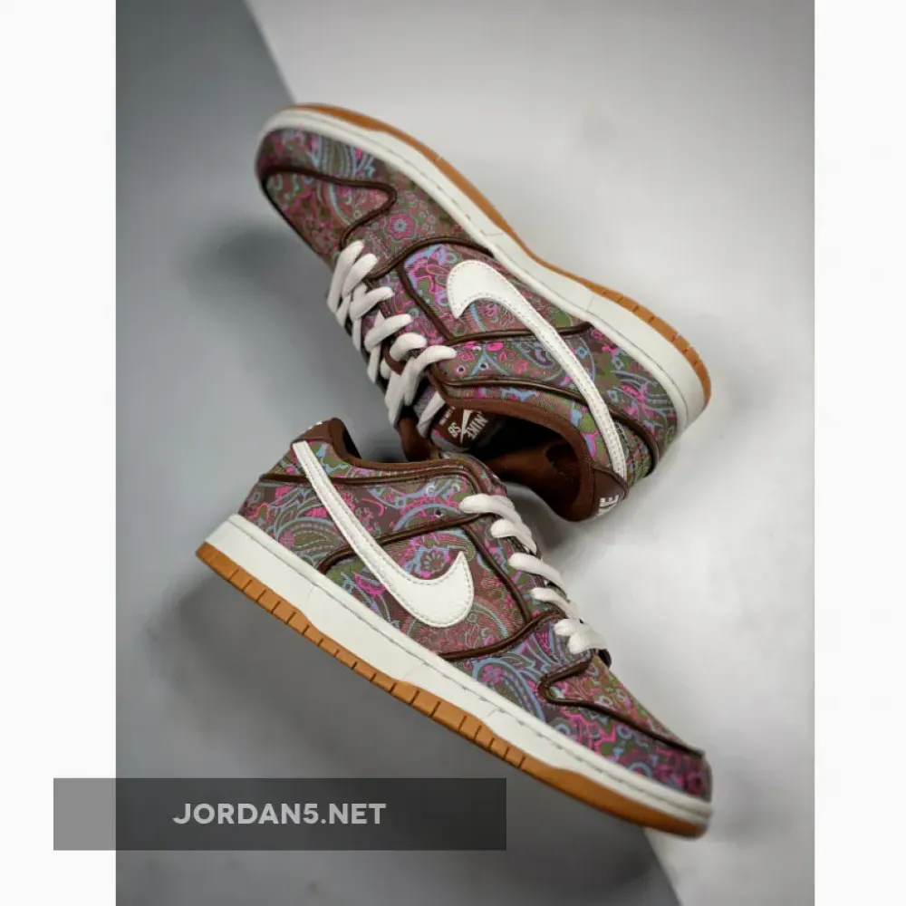Nike SB Dunk Low “Paisley” Brown/Burgundy-Green-Pink  DH7534-200
