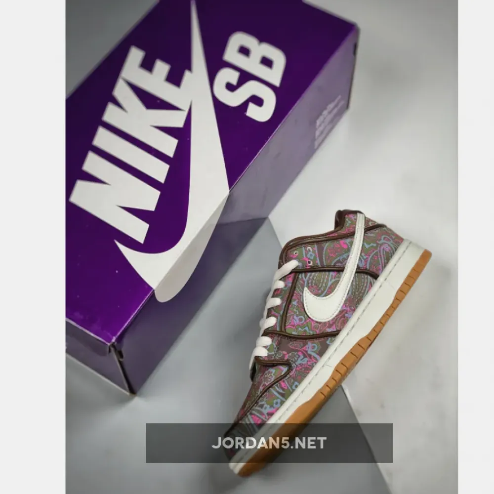 Nike SB Dunk Low “Paisley” Brown/Burgundy-Green-Pink  DH7534-200