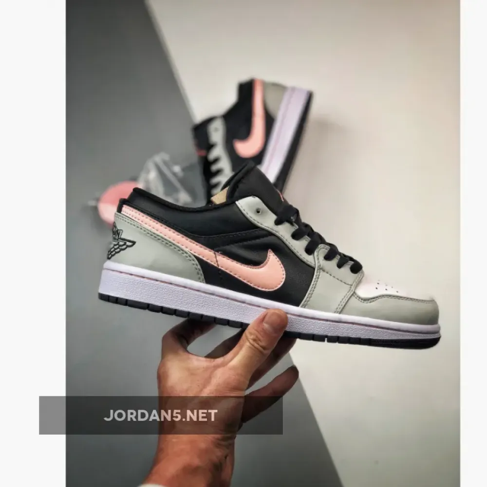 Air Jordan 1 Low Black Grey Pink  553558-062