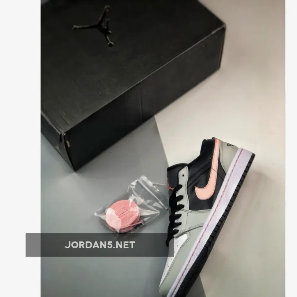 Air Jordan 1 Low Black Grey Pink  553558-062