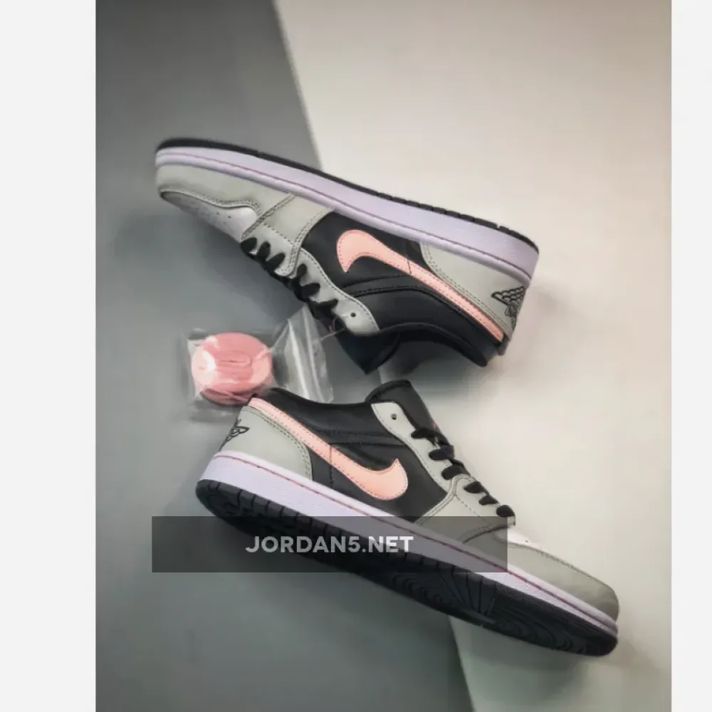 Air Jordan 1 Low Black Grey Pink  553558-062