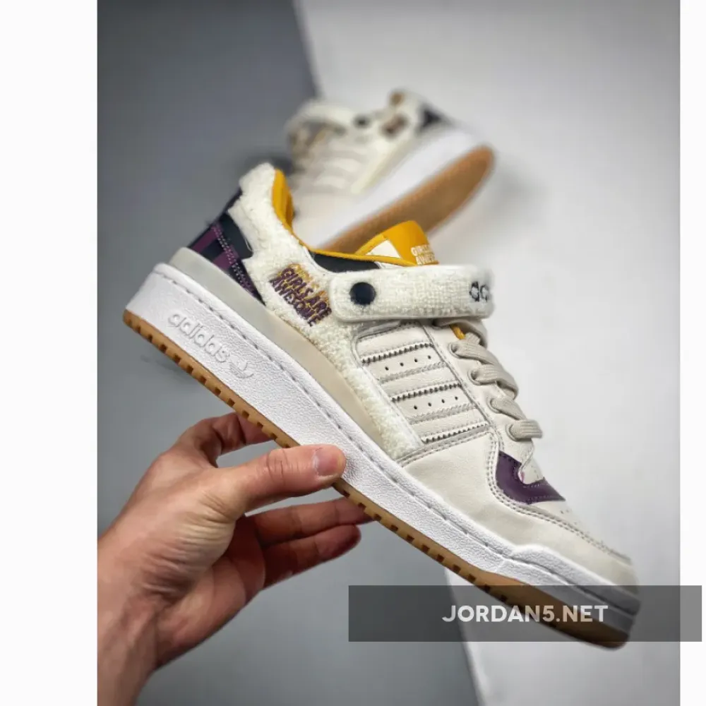 Girls Are Awesome x adidas Forum Low White Purple GY2680