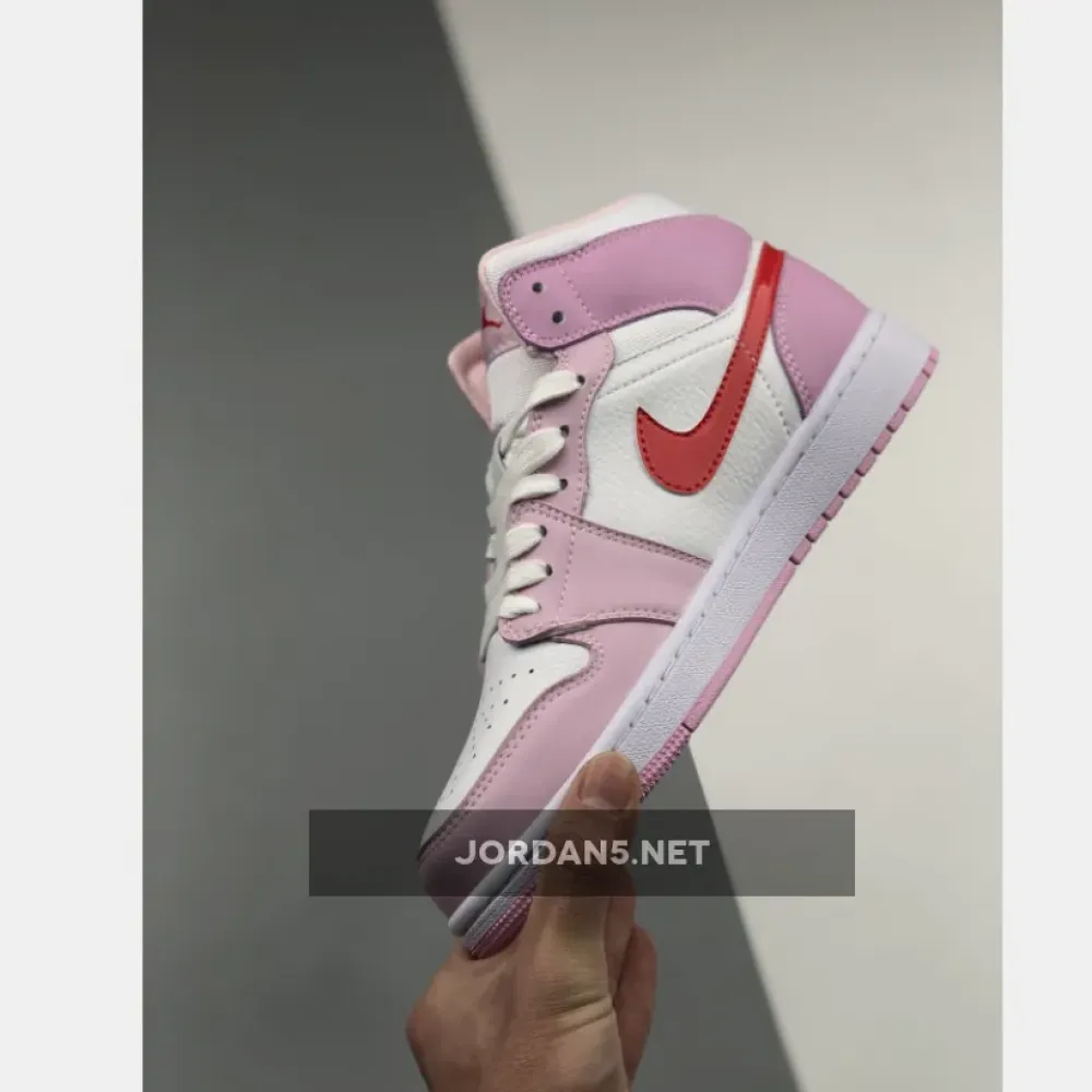 Air Jordan 1 Mid “Valentine’s Day” White Pink  DR0174-500
