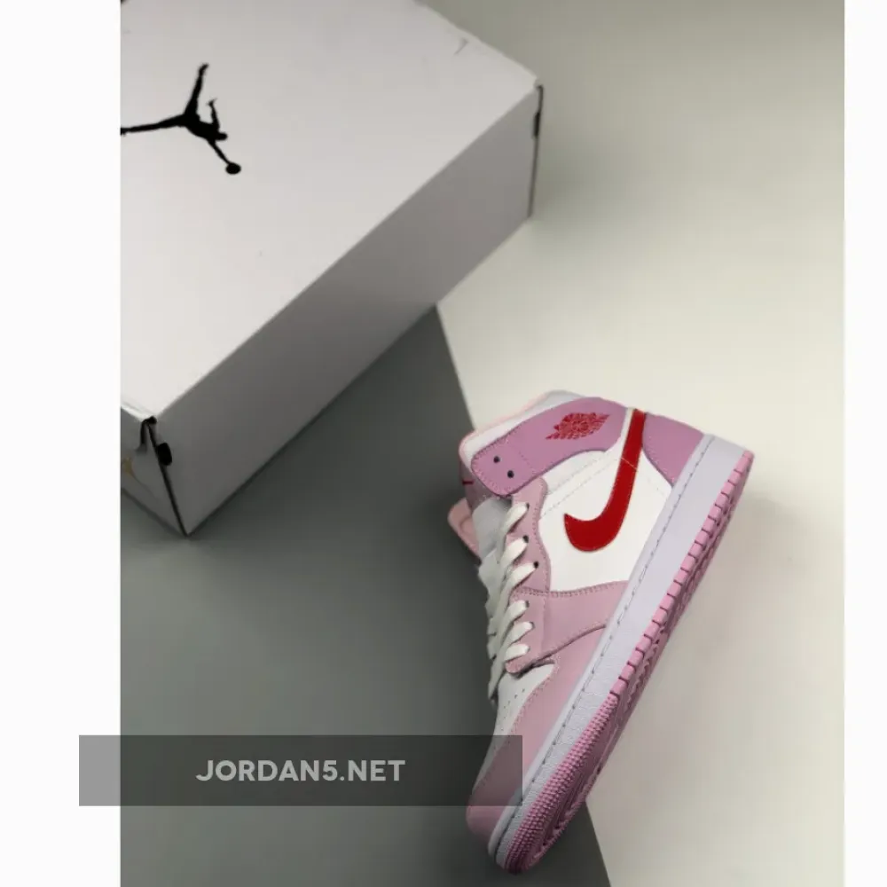 Air Jordan 1 Mid “Valentine’s Day” White Pink  DR0174-500
