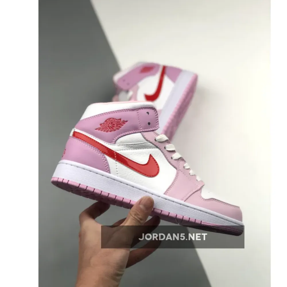 Air Jordan 1 Mid “Valentine’s Day” White Pink  DR0174-500