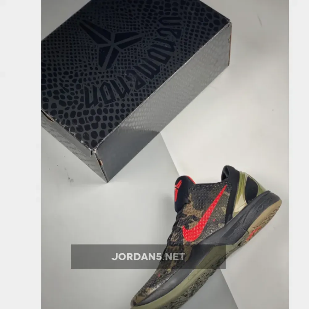 Nike Zoom Kobe VI ‘Italian Camo’ Black/Khaki-Olive-Crimson 429659-900