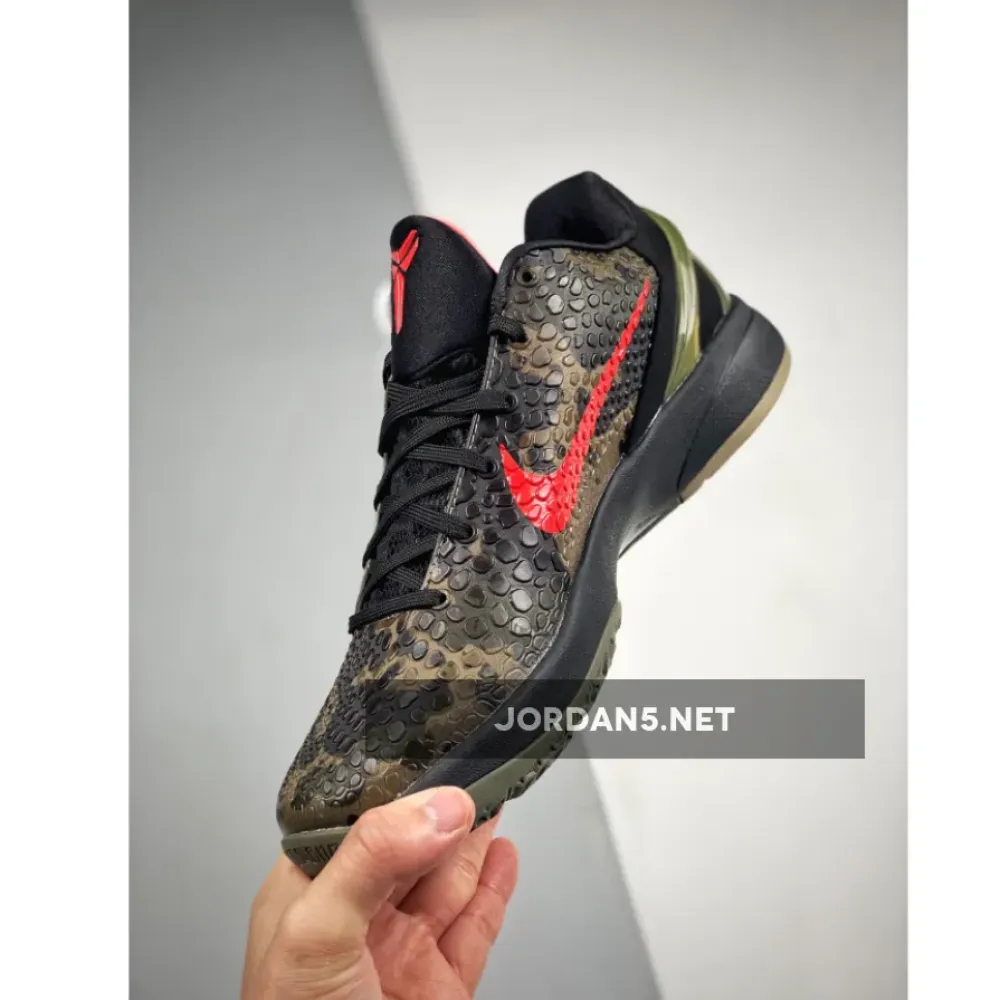 Nike Zoom Kobe VI ‘Italian Camo’ Black/Khaki-Olive-Crimson 429659-900