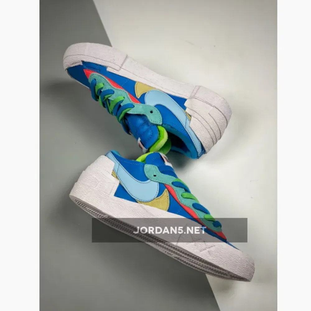 Kaws x Sacai x Nike Blazer Low Blue/Light Blue/Pink/Yellow DM7901-400