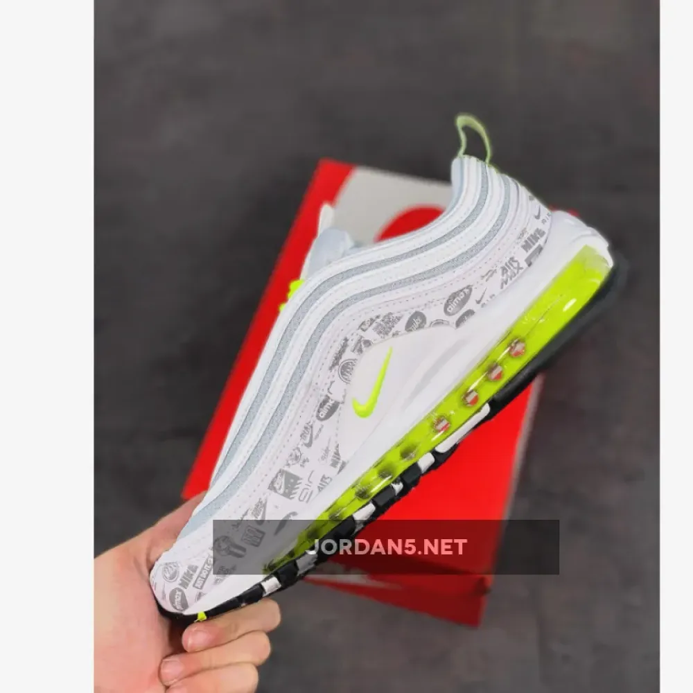 Nike Air Max 97 “Reflective Logo” White/Black-Pure Platinum-Volt DH0006-100