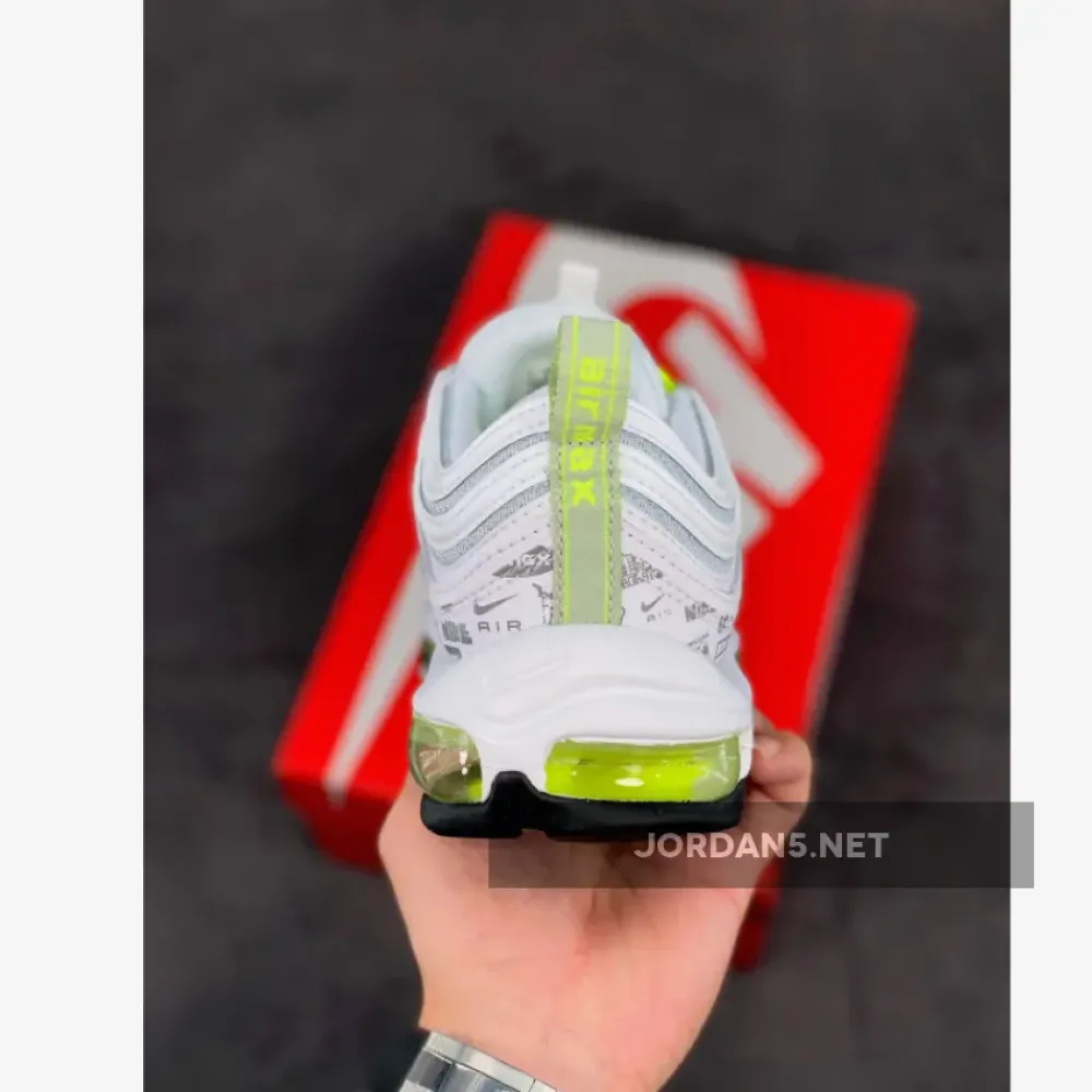 Nike Air Max 97 “Reflective Logo” White/Black-Pure Platinum-Volt DH0006-100