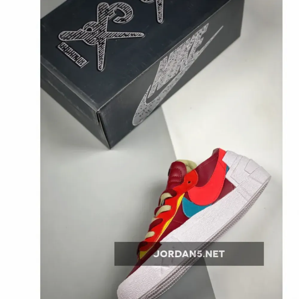 Kaws x Sacai x Nike Blazer Low Team Red/Orange/Pink/Blue DM7901-600
