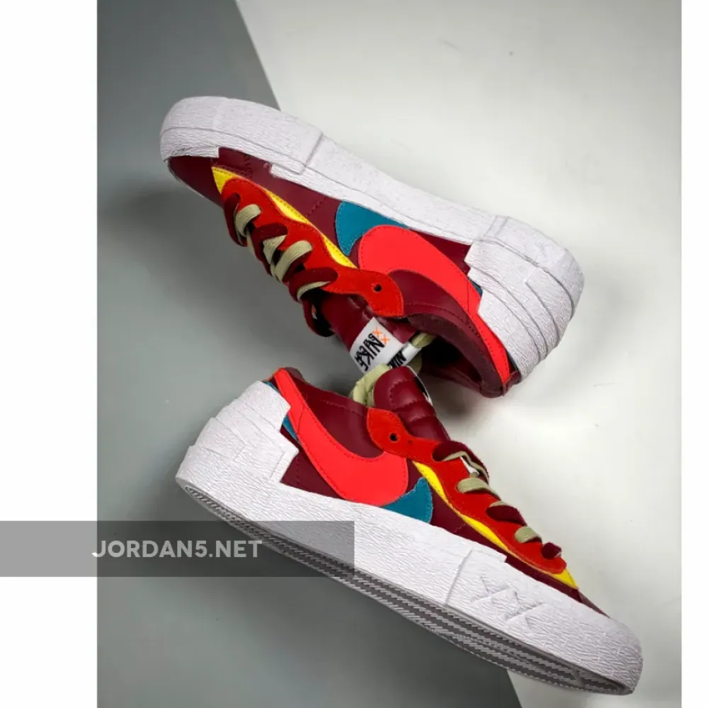 Kaws x Sacai x Nike Blazer Low Team Red/Orange/Pink/Blue DM7901-600