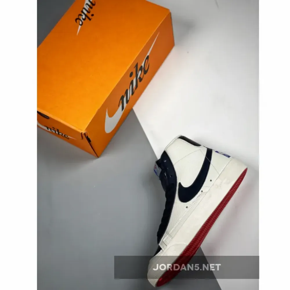 NBA x Nike Blazer Mid ’77 EMB “Trail Blazers” Black/Chile Red-Sail DD8025-101