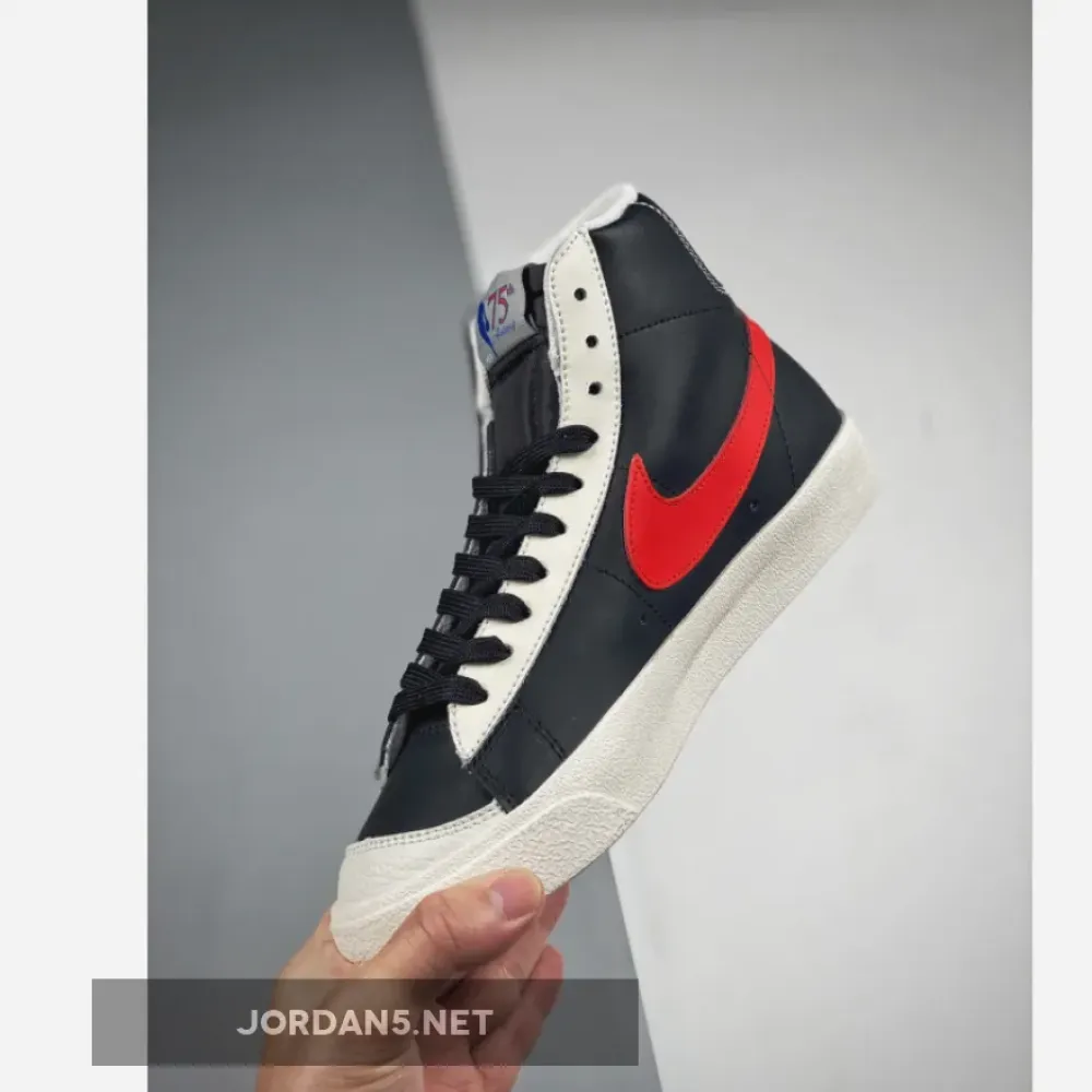 NBA x Nike Blazer Mid ’77 EMB “Trail Blazers” Black/Chile Red-Sail DD8025-101
