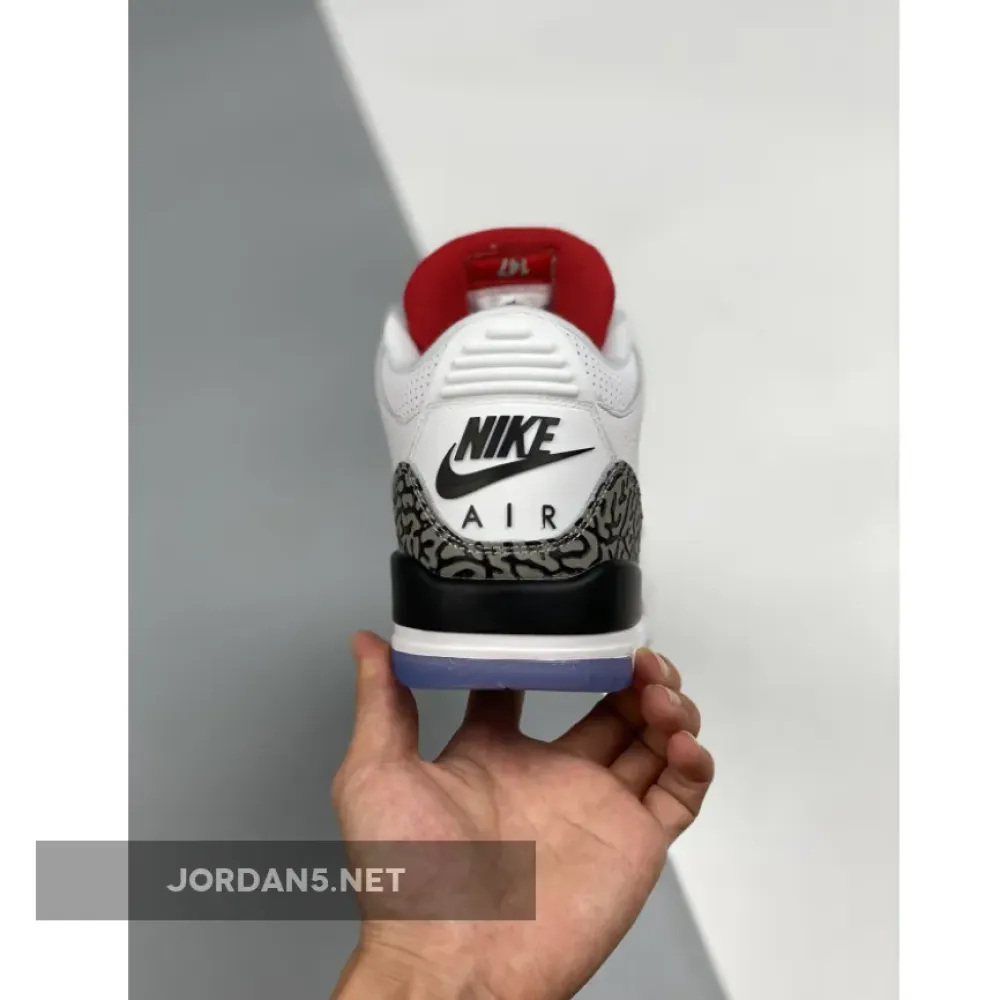 Air Jordan 3 “Free Throw Line” White/Black-Fire Red-Cement Grey 923096-101