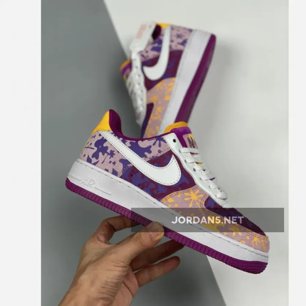 Nike Air Force 1 07 LV8 Red Plum/Light Arctic Pink-Wild Violet-White DD5516-584