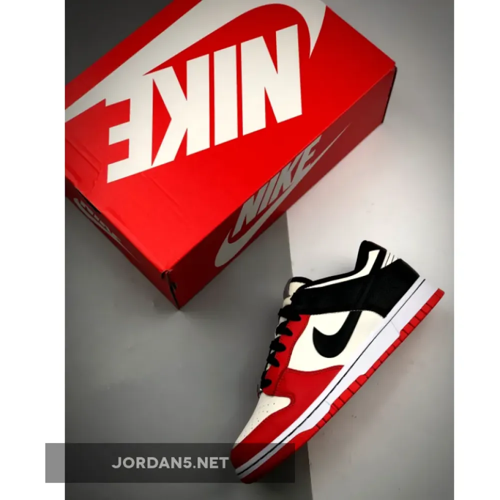 NBA x Nike Dunk Low EMB ‘Chicago’ Sail/Black-Chile Red DD3363-100