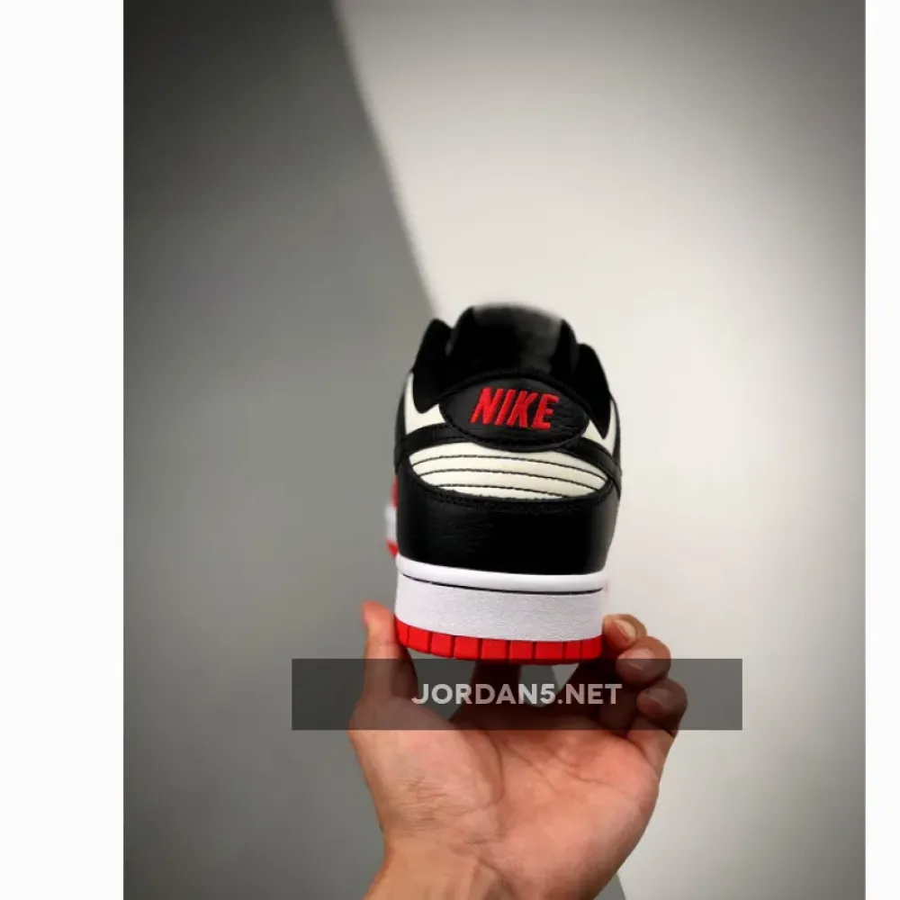 NBA x Nike Dunk Low EMB ‘Chicago’ Sail/Black-Chile Red DD3363-100