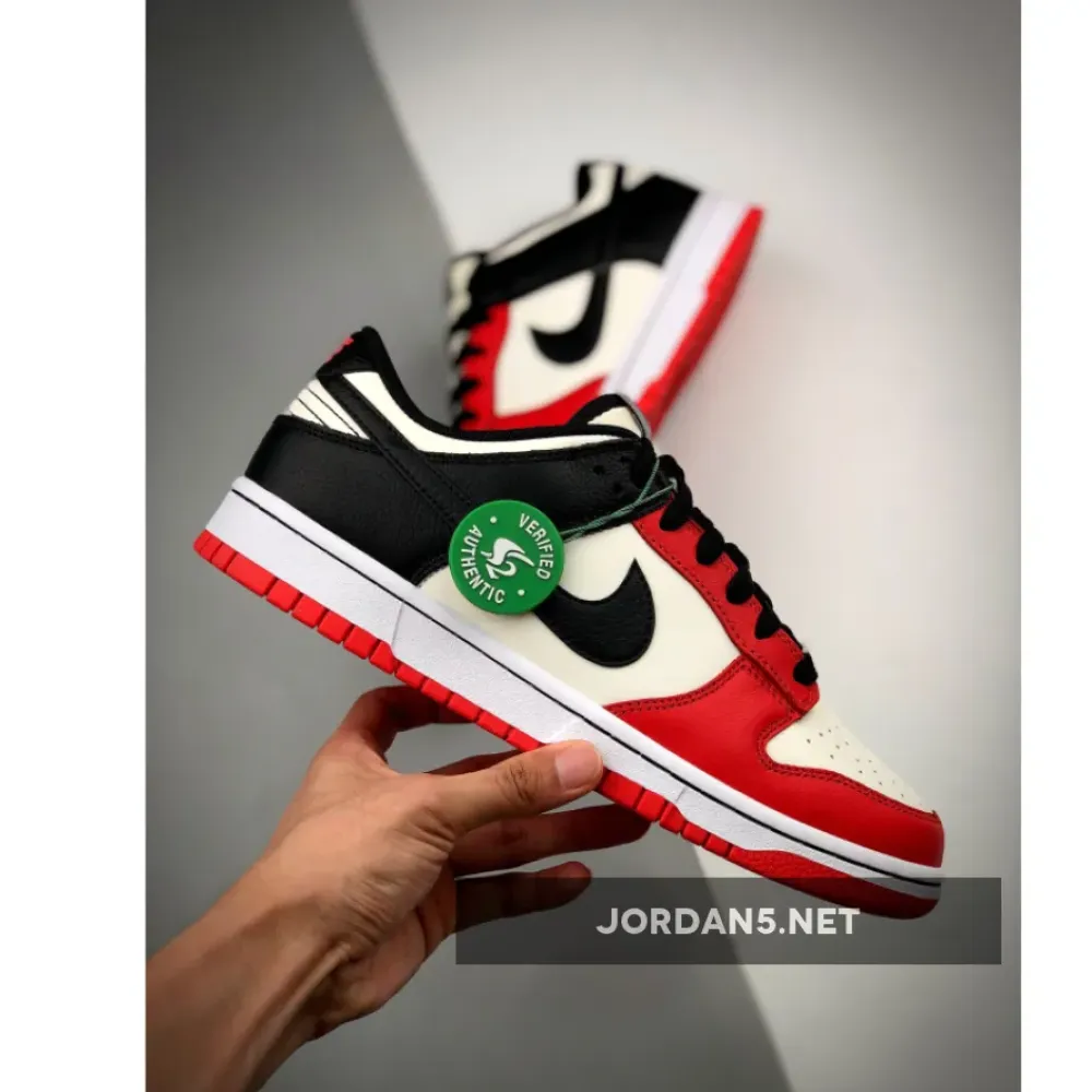 NBA x Nike Dunk Low EMB ‘Chicago’ Sail/Black-Chile Red DD3363-100