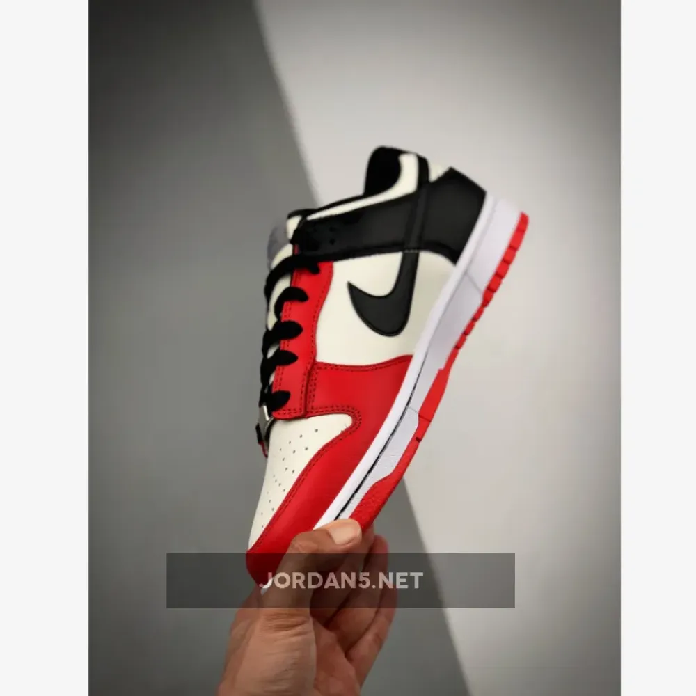 NBA x Nike Dunk Low EMB ‘Chicago’ Sail/Black-Chile Red DD3363-100