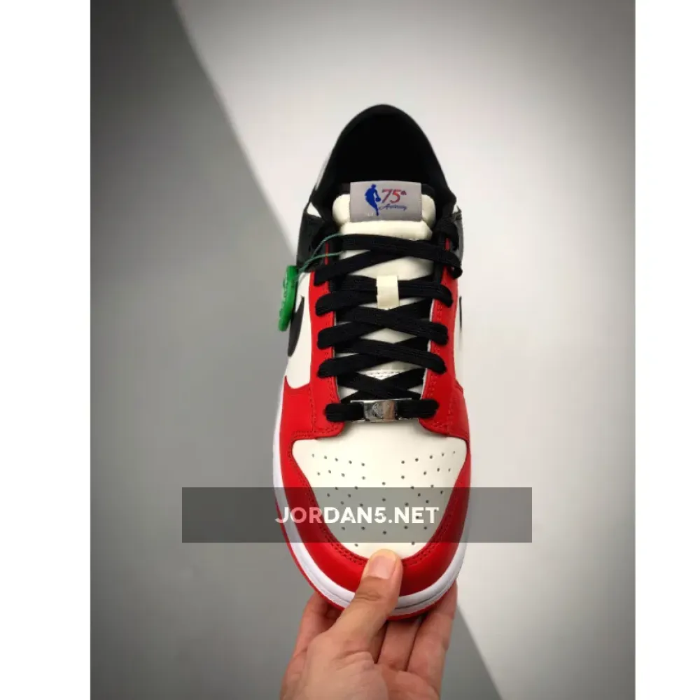 NBA x Nike Dunk Low EMB ‘Chicago’ Sail/Black-Chile Red DD3363-100