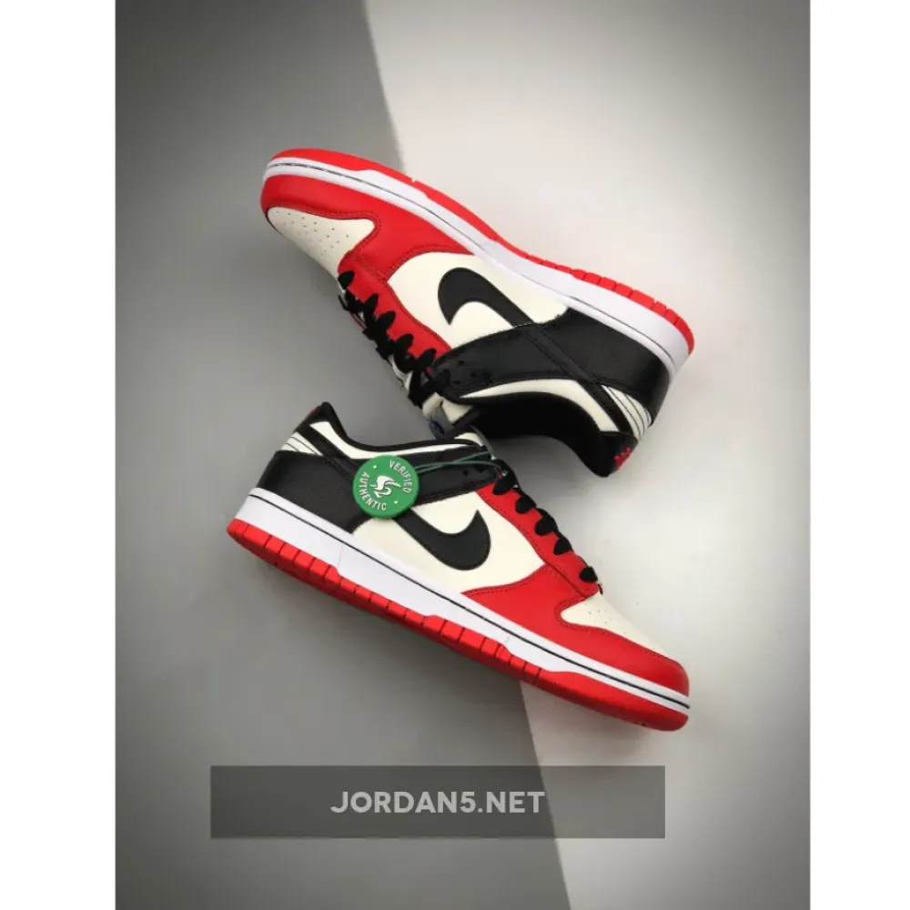 NBA x Nike Dunk Low EMB ‘Chicago’ Sail/Black-Chile Red DD3363-100