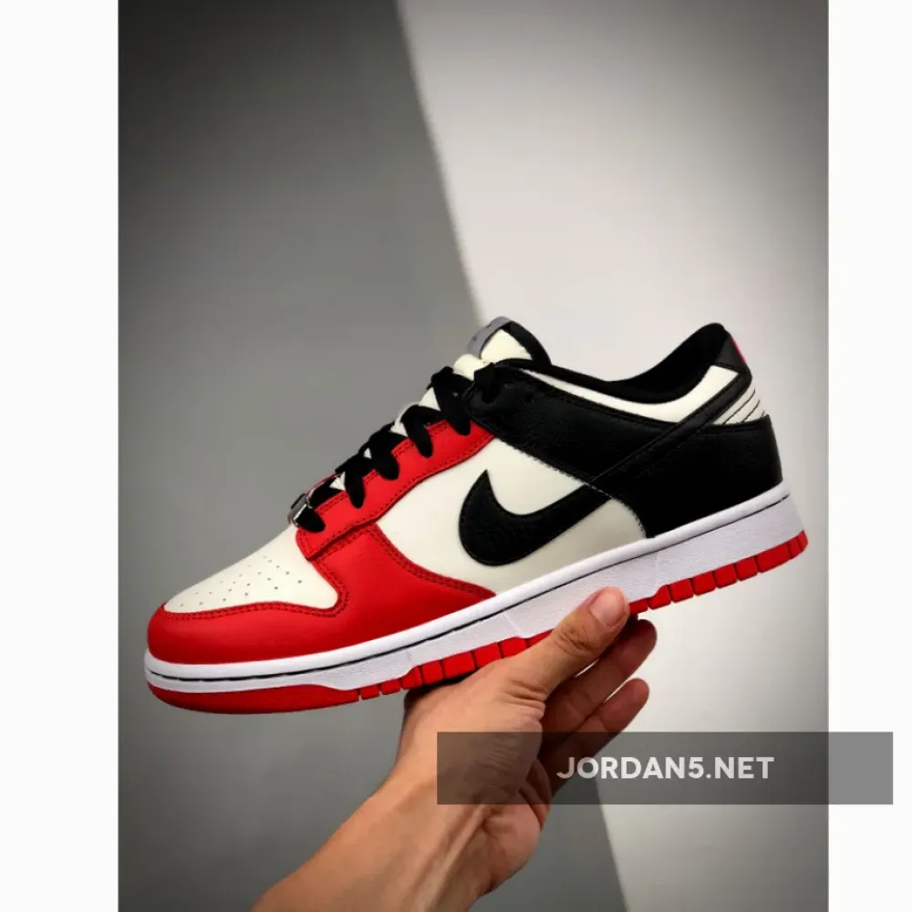 NBA x Nike Dunk Low EMB ‘Chicago’ Sail/Black-Chile Red DD3363-100