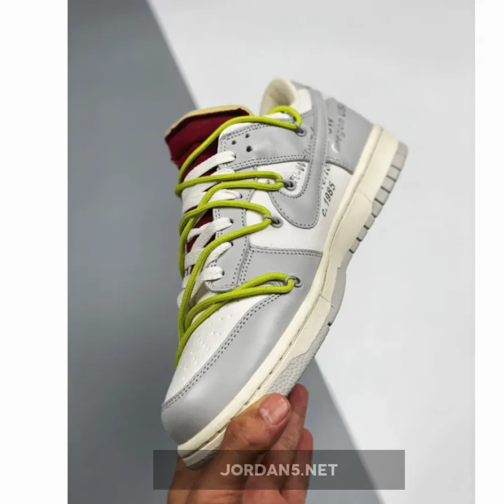 Off-White x Nike Dunk Low “08 of 50” Sail Grey Red