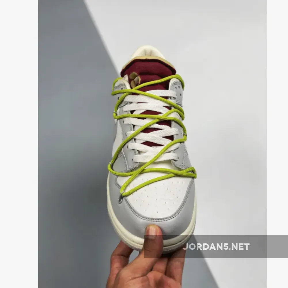 Off-White x Nike Dunk Low “08 of 50” Sail Grey Red