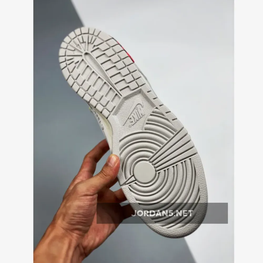 Off-White x Nike Dunk Low “08 of 50” Sail Grey Red