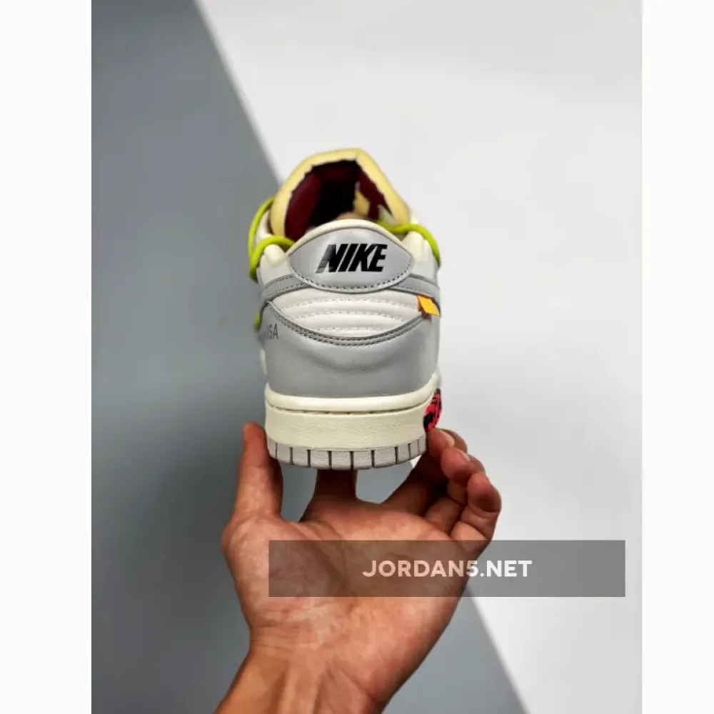 Off-White x Nike Dunk Low “08 of 50” Sail Grey Red