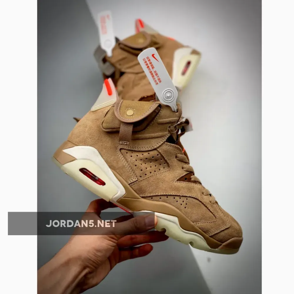 Travis Scott x Air Jordan 6 British Khaki/Sail/Bright Crimson DH0690-200