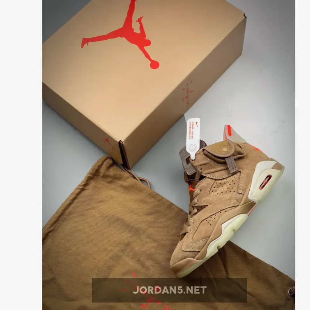 Travis Scott x Air Jordan 6 British Khaki/Sail/Bright Crimson DH0690-200