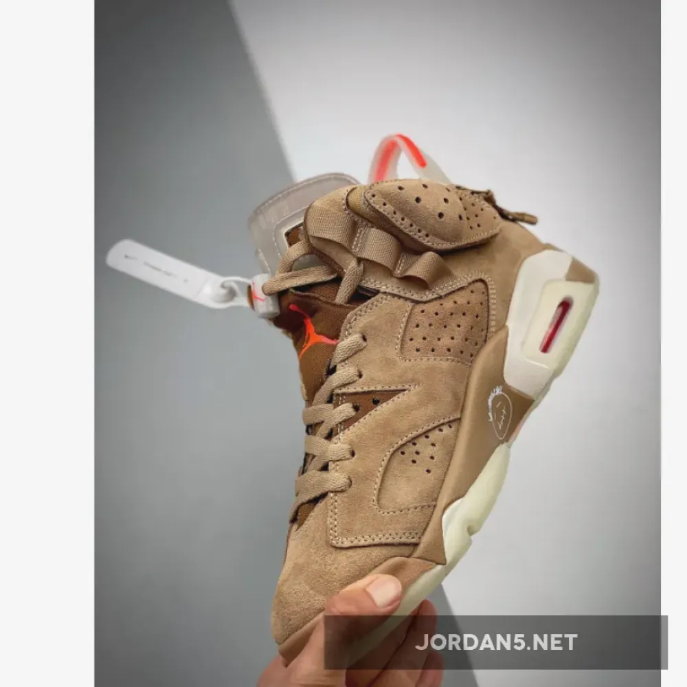 Travis Scott x Air Jordan 6 British Khaki/Sail/Bright Crimson DH0690-200