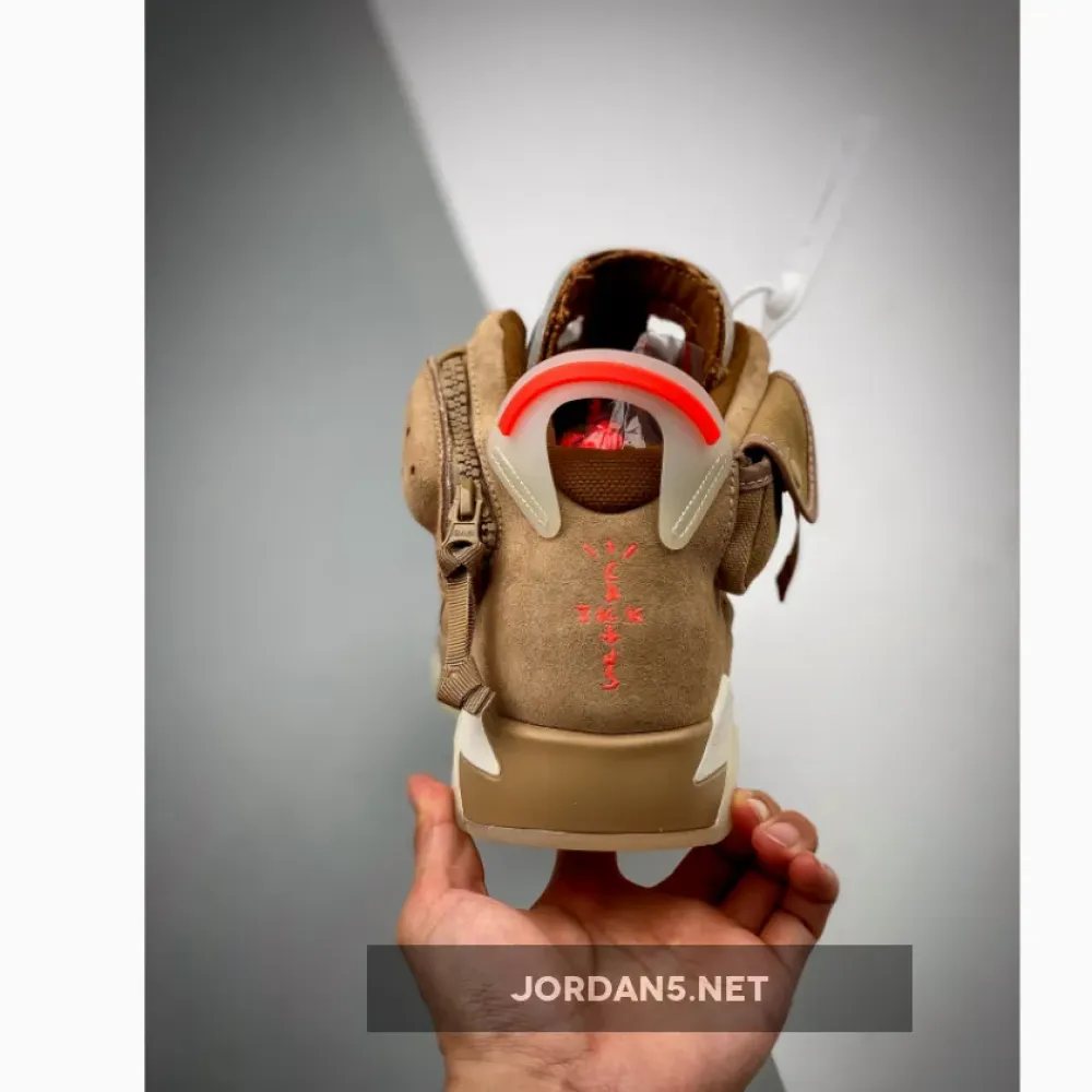 Travis Scott x Air Jordan 6 British Khaki/Sail/Bright Crimson DH0690-200