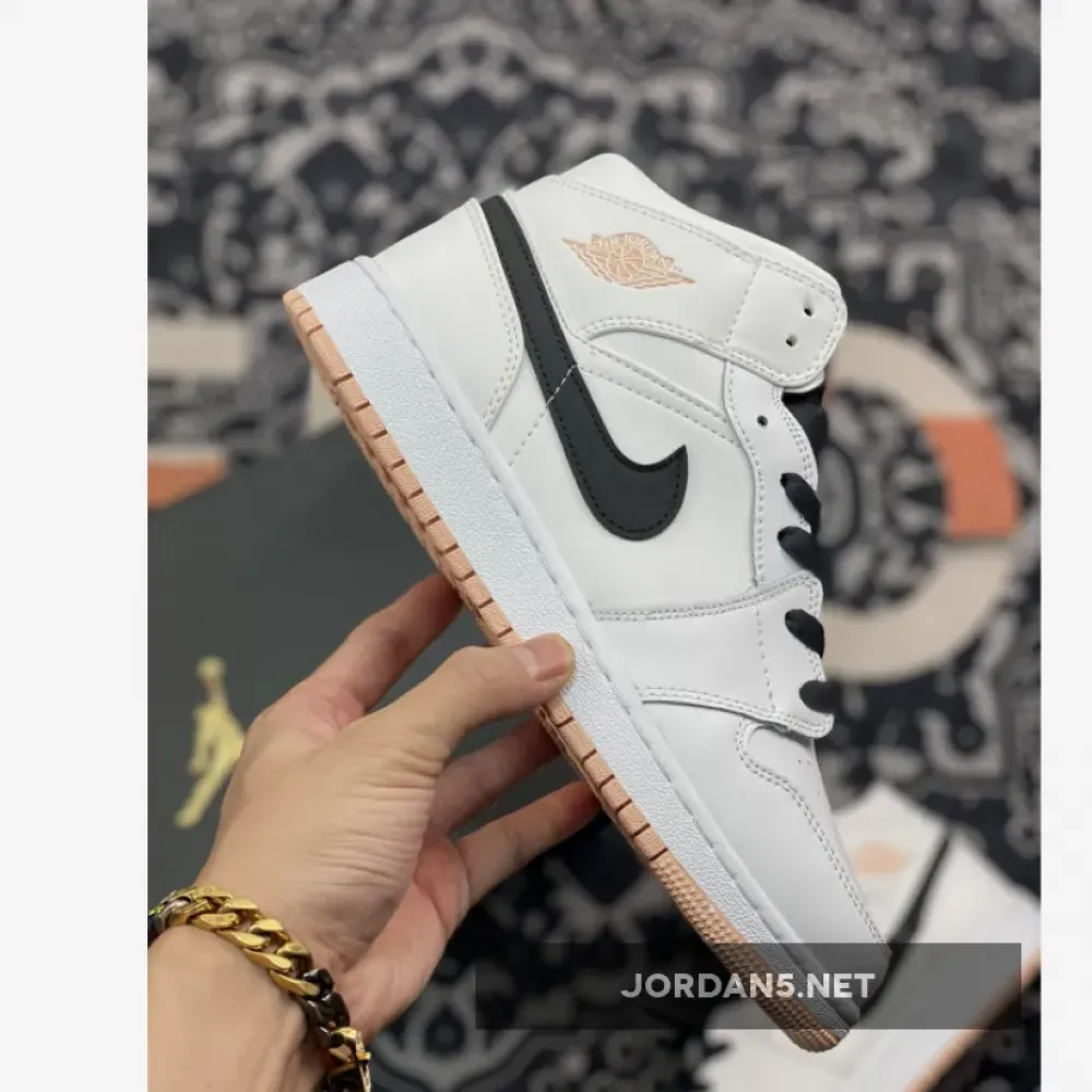 Air Jordan 1 Mid White/Anthracite-Arctic Orange 554725-180